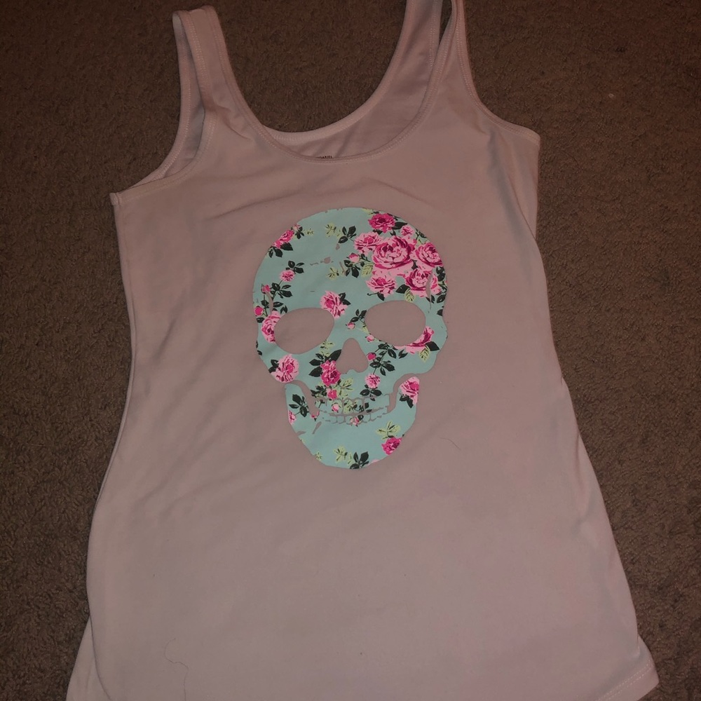 • sugar skull white tank top •